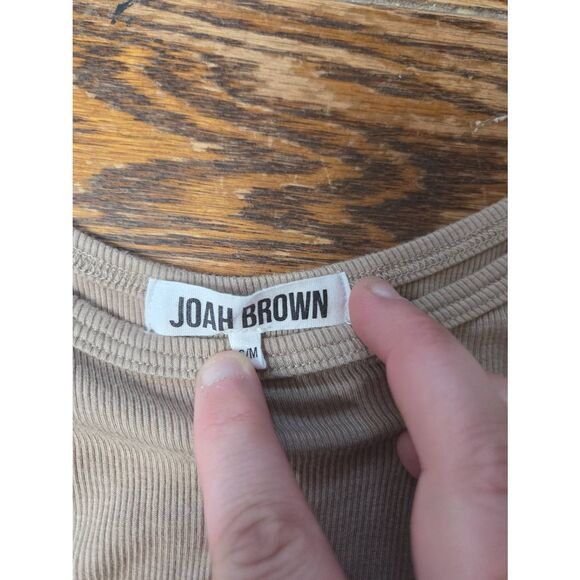JOAH BROWN Rib Tan Sand Tank Top Cami Sz S/M - Picture 3 of 5